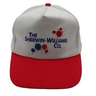 Photo of Sherwin-Williams Hat Cap Snap Back Mens One Size White Red Paint Logo Promo