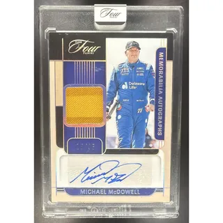 Photo of 2026 Panini Turn Four Racing Michael McDowell Memorabilia Auto Holo Silver /35