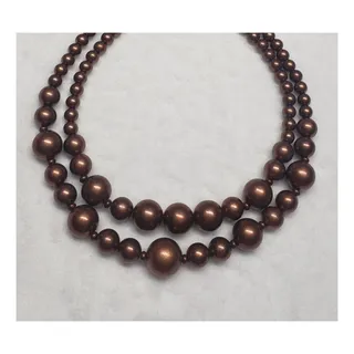 Photo of Bronze Beaded Jewelry Set VTG Necklace Bracelet Boho Cottagecore Whimsigoth
