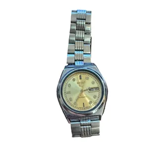 Photo of Seiko 5 Automatic Men's Watch Gold Dial Day Date Stainless Steel
