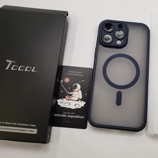Photo of TOCOL Translucent Magnetic Case for Apple iPhone 16 Pro Max (Dark Navy Blue)