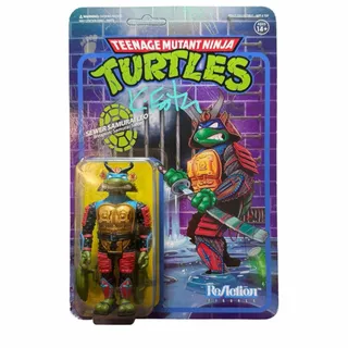 Photo of Super7 TMNT Sewer Samurai Leo 3.75" ReAction Figure Leonardo Kevin Eastman Sig