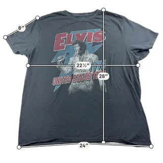 Photo of Elvis Presley 1976 United States Tour T Shirt Mens XL Black Graphic Tee 2022