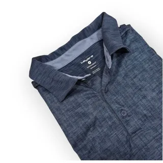 Photo of Layer8 Men's size Small Quick Dry Polo Shirt Button Up Blue Collar Short Sleeve