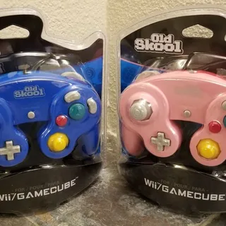 Photo of 2 Gamecube Controllers - Blue & Pink (NEW) - Nintendo - Old Skool