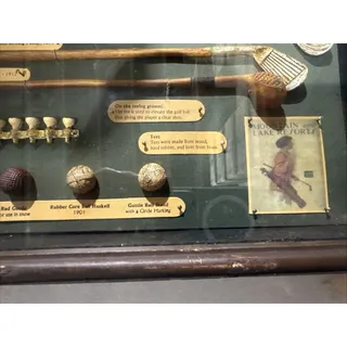 Photo of Golf Memorabilia - History of Golf, wood framed shadow box 20.5 x 11 x 2