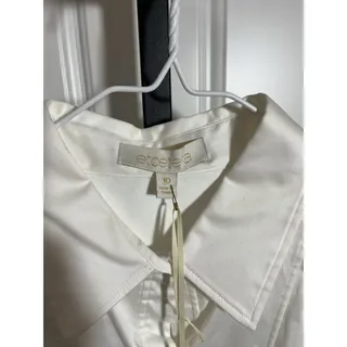 Photo of NWT New etcetera Women’s Crisp Ivory Tailored Long Sleeve Blouse Size 10