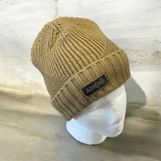 Photo of Adidas Beanie Men’s Brown Ribbed Knit Cuff Winter Sport Casual 