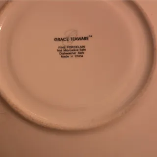 Photo of Grace Teaware Floral Porcelain Saucer Round Glossy Dishwasher Safe Printed