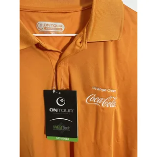 Photo of Ontour Men’s 100 Series Coca-Cola Orange Cream SS Golf Shirt LG