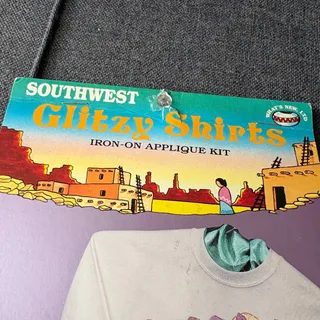 Photo of Southwest Glitzy Shirts Iron On Applique Kit - Adobe Sunset - Vintage 1990s Glam