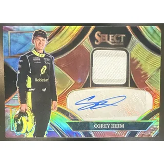 Photo of 2026 Panini Select NASCAR Corey Heim #AM-CHM Auto Memorabilia Tie-Dye Prizms /25