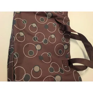 Photo of TOTE BAG BROWN AND GREEN DOTS CIRCLES LARGE OUTER POCKET W/2 MESH