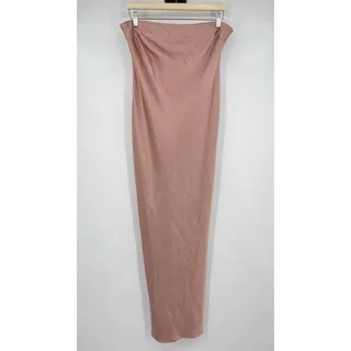 Photo of MORE TO COME | NWT Emma Strapless Maxi Dress in Blush Satin L
