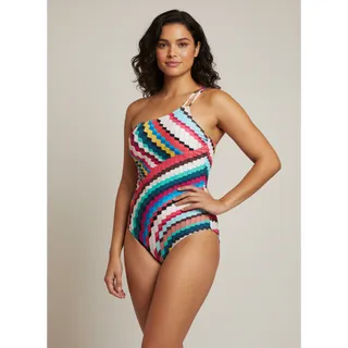 Photo of La Blanca Women's One Shoulder One Piece Swimsuit Slice of Paradise Size - 10
