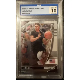 Photo of 2020 Panini Silver Prizm DP #3 LaMelo Ball RC AGS 10 Gem Mint BBB Melo Hornets
