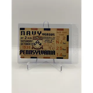 Photo of October 29 1938 Navy vs Pennsylvania College Football Ticket Stub Penn
