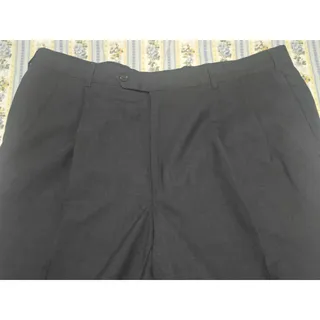 Photo of JOS A BANK Wool Pleated Cuffed Dress Pants Gray Charcoal Mens 40x29