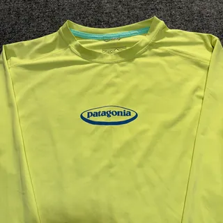 Photo of Patagonia Capilene Silkweight Youth 2XL 16 18 Green Long Sleeve UPF Sun Shirt