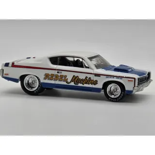 Photo of Hot Wheels Premium ’70 AMC Rebel Machine White Red Blue Real Riders Hard to Find