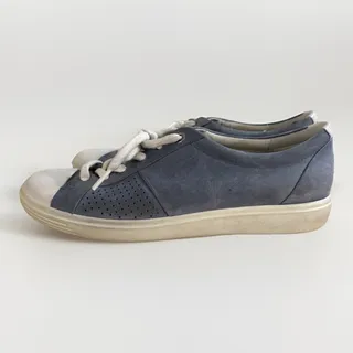 Photo of Ecco Soft Blue Leather Lace Up Sneakers Womens 10 W Comfort Low Top Shoes