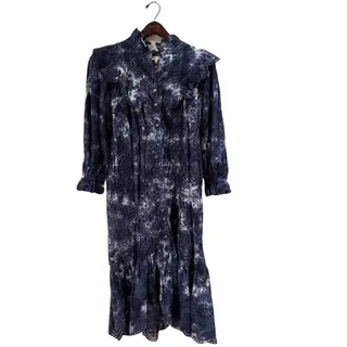 Photo of NEW LoveShackFancy Elspeth Dress in Midnight Hand Dye Blue Tie-Dye Eyelet