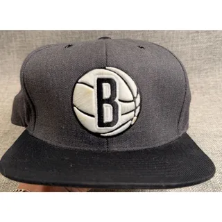 Photo of Mitchell & Ness Brooklyn Nets NBA Gray Black B Logo Snapback Hat Cap