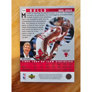 Photo of Michael Jordan 1995-1996 Upper Deck #324 Player's Club - Chicago Bulls - NBA