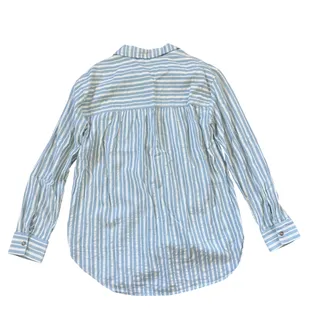 Photo of Anthropologie Pilcro Hadley 100% Cotton Stripe Button Front Shirt Blue Stripe