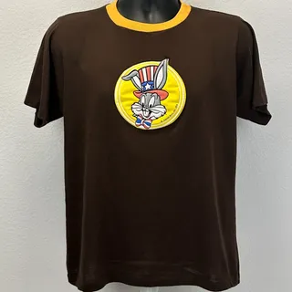 Photo of Vintage 70s Bugs Bunny USA T Shirt M Medium Patriotic Independence Day Brown Tee