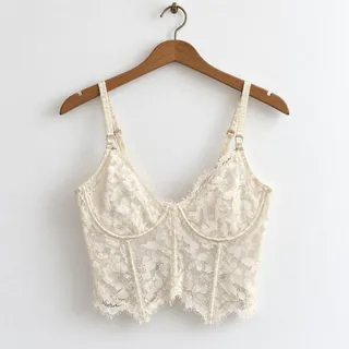 Photo of Cosabella Ivory Lace Bustier Corset Bralette Bra EUC Size 32B
