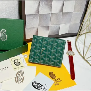 Photo of Goyard Green Bifold Card Holder Wallet