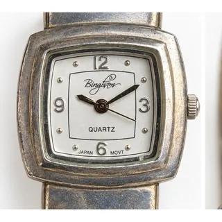 Photo of Brighton Silver Tone Cuff Bangle Watch BC-5225S Japan Quartz Movement