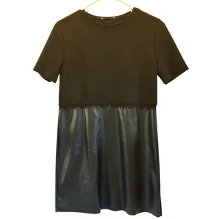 Photo of Zara black velour faux leather dress Small party event 