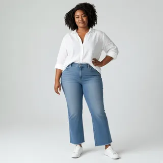 Photo of L.L. Bean Everyday Boot-Cut High Rise Jeans NWT Women's Sz 18P Stonewashed Blue