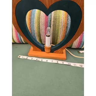 Photo of Handcrafted Wooden Heart Table Lamp