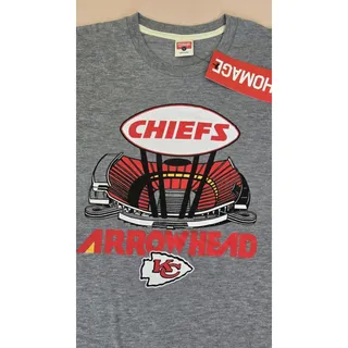 Photo of Homage-KC Chiefs Arrowhead-Gray TShirt-L-Measurements In Description