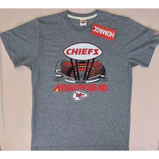 Photo of Homage-KC Chiefs Arrowhead-Gray TShirt-L-Measurements In Description