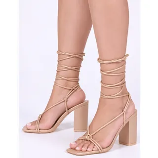 Photo of Fw. MSRP $90 NWB ELISABET TANG STRAPPY KNOTTED LACE UP HEELS ♡SIZE 9.5♡