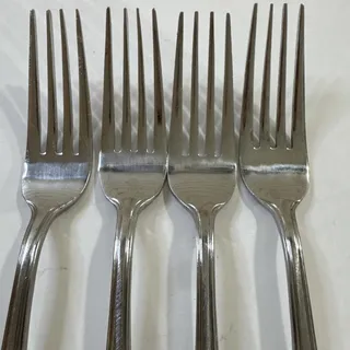 Photo of Lot of 4 Vintage MCM Estia ESI14 7.5” Stainless Steel Dinner Forks