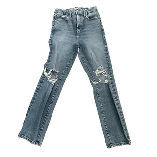 Photo of Good American Good Vintage Distressed Straight Leg High Rise Jeans Size 27/4