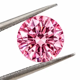 Photo of 1ct Pink Moissanite Round 6.5mm VVS1 Loose Gemstone GRA Card & Case Certified