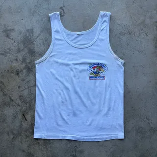 Photo of Vintage 80s Bud Light Gimme A Light Tank Top Beer Promo XL
