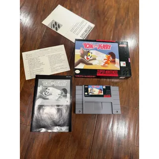 Photo of TOM AND JERRY FIRST PRINT SNES SUPER NINTENDO COMPLETE IN BOX W REG & INSERTS