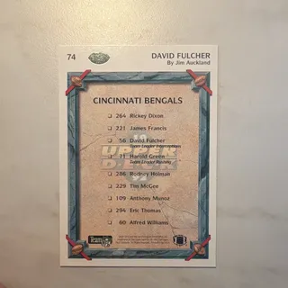 Photo of Upper Deck The Collector's Choice David Fulcher #74 Cincinnati Bengals Checklist