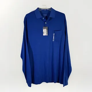 Photo of NWT Roundtree & Yorke Men's Polo Shirt - XLT Tall Silky Finish Collection Blue