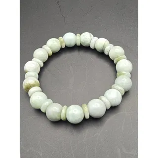Photo of Elegant Sage Gray Burmese Jade Bracelet