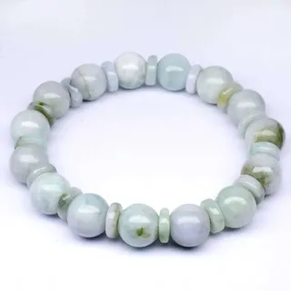 Photo of Elegant Sage Gray Burmese Jade Bracelet