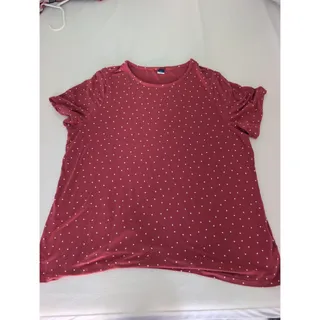 Photo of Woman's Old NavyPink/Salmon polka dot Short Sleeve Top L , Boho, Cottage core
