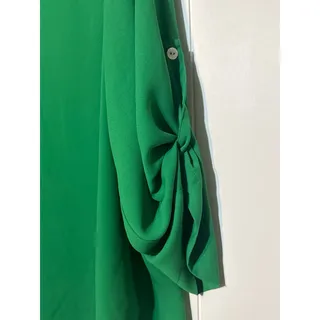 Photo of Karen Kane Top Womens 3X Green Ruched Sleeve V Neck Made in USA Plus Size